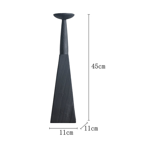 Shaped Wabi Candle Holder Solid Wood Carbonized Japanese Retro Old Chinese Zen Floor Candle Holder Decorative Ornament
