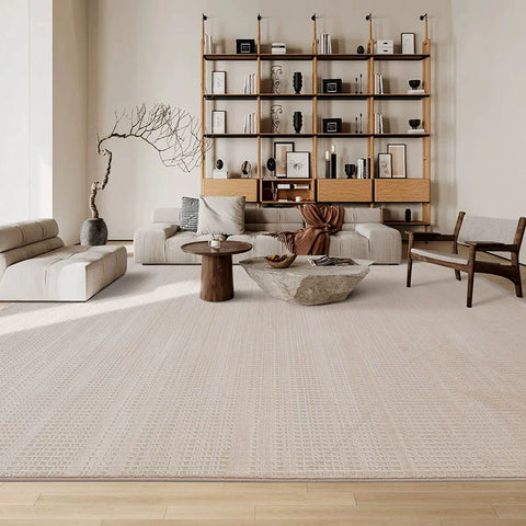 Super Soft Cream Wind Carpet Living Room Coffee Table Blanket Household Nordic High-end Light Luxury Minimalist Solid Color Striped Bedroom End