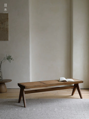 Wood | Chandigarh Dining Table Bench Dining Chair Solid Wood Rattan Shoe Changing Stool Bedside Stool Bedroom Medieval Furniture