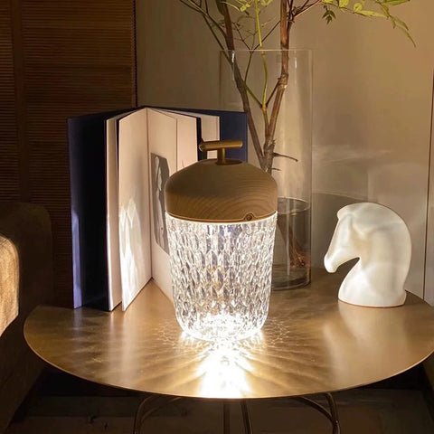 Internet Celebrity Same Crystal Lamp, Ornament Pine Cone Diamond Atmosphere Charging Touch Bedside Portable Desk Lamp