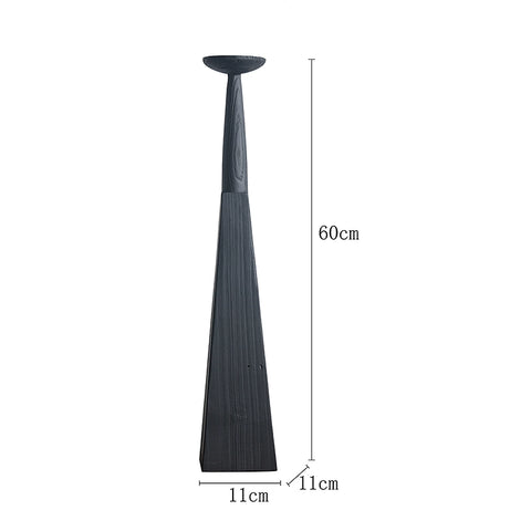 Shaped Wabi Candle Holder Solid Wood Carbonized Japanese Retro Old Chinese Zen Floor Candle Holder Decorative Ornament