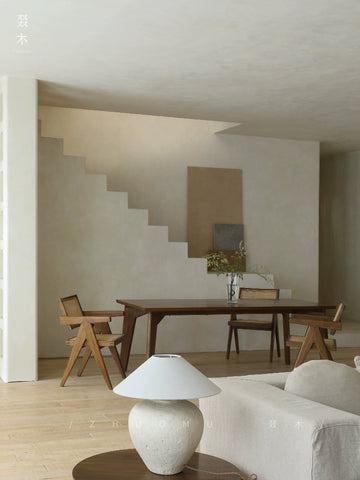 Wooden/Chandigarh Long Dining Table Full Solid Wood Workbench Designer Desk Wabi Sandy Wind Medieval Teak Furniture