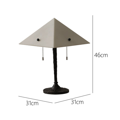 Shaped Living Room Imitation Luxury Stone Table Lamp Hand-cast Copper Tie Rod Retro Bedroom Study Niche Personalized Atmosphere Light Ornament