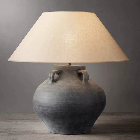 Living Room Hotel Wabi-sabi Wind Table Lamp Japanese Zen Ornament Decoration Handmade Retro Bedroom Bedside Study Clay Pot Lamp
