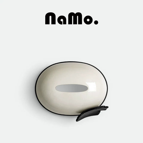 Flying Bird Series Black and White Handmade Ceramic Tissue Box - Decorative Storage for Living Room Coffee Table and Desktop