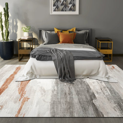 Carpet Living Room Coffee Table Blanket Modern Simple Nordic Style Bedroom Bedside Bed Front Blanket Short Hair Stain Resistant Orange