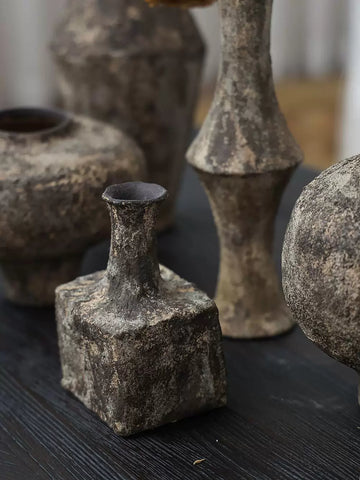 Xingshang Wujie Feng Zheyuan New Product Vase Retro Handmade Rough Ceramic Wabi-sabi Japanese Zen Tea Art Decorative Ornaments