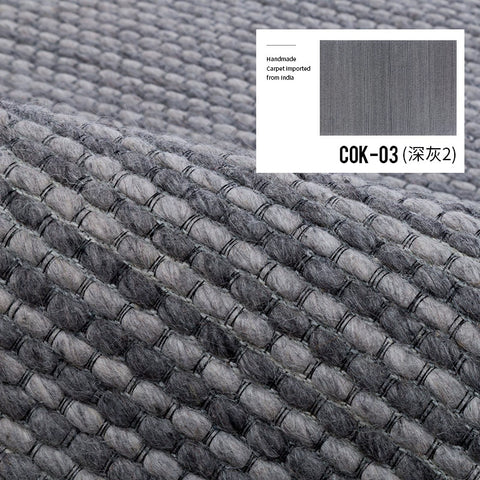 Imported Carpet Living Room Bedroom Wool Simple Light Luxury High-end Solid Color India Pure Hand-woven Blend