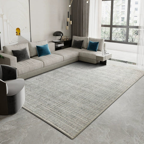 India Imported Carpet Living Room Coffee Table Blanket Bedroom Bed Handwoven Wool Carpet Solid Color Plain Antibacterial