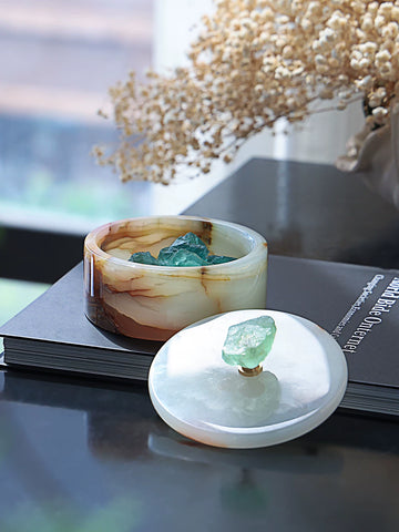 Supernatural Natural Luxury Stone Box Jewelry Box Decoration Sundries Jade Storage Box Desktop Decoration Ornaments