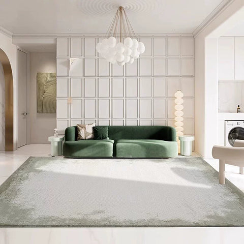 Cream Wind Carpet Living Room Green Coffee Table Blanket Geometric Pattern Modern Simple High-grade Light Luxury Short Hair Blended Blanket Surface