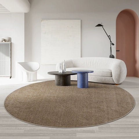Solid Color Round Carpet Light Luxury Home Living Room Bedroom Bedside Blanket Study Balcony Khaki Gray Thickened Can Be Customized