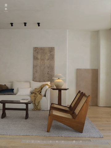 Wooden/Chandigarh Kangaroo Chair | PJ Chair Japanese Wabi Sansan Medieval Furniture Solid Wood Rattan Balcony Chaise Lounge