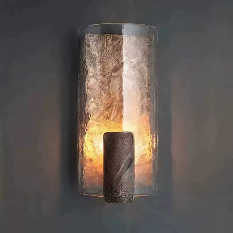 Italian Light Luxury Minimalist Creative Wall Lamp Living Room Background Wall Villa Model Room Aisle Medieval Glass Decorative Wall Lamp