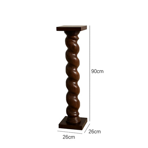 Shape French Medieval Base Spiral Sculpture Table Pillar Floor Wabi Sabi Art Ornament Retro Column Decoration