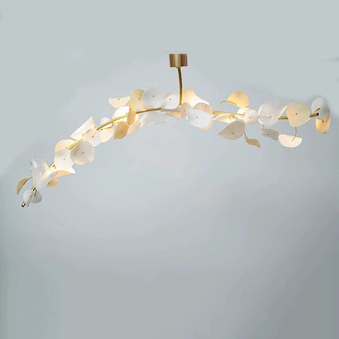 Modern French American All-copper Simple Light Island Restaurant Long Bar Living Room Ginkgo Chandelier