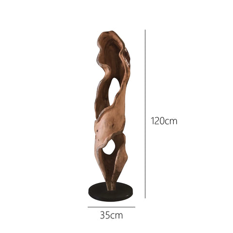 "formal Original" "muyu·flowing" Wood Carving Ornaments Floor-standing Decorative Sales Office Entrance Sculpture Artwork