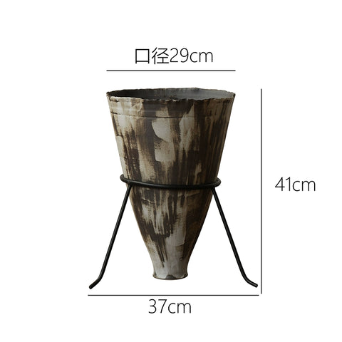 Shaped Jingdezhen high temperature ceramic medium and ancient style large floor-to-ceiling hydroponic vase B & B Island Wabi Sansa wind flower device