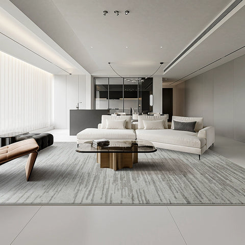 Carpet Living Room Modern Simple Light Luxury High-end Coffee Table Blanket Bedroom Bedside Home Black and White Lines Dirt-resistant and Easy To Take Care Of