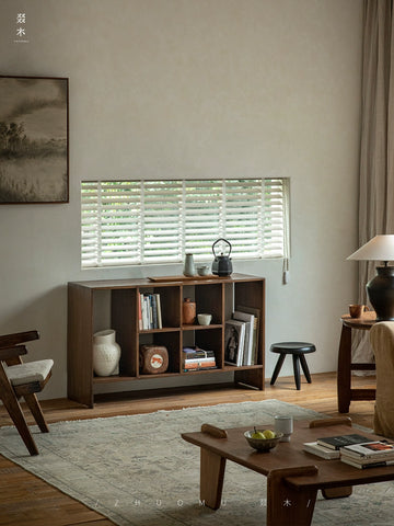 Wood | Chandigarh File Cabinet\ Medieval Retro Style Bookcase All Solid Wood Locker Wabi Sabi Wind Shelf