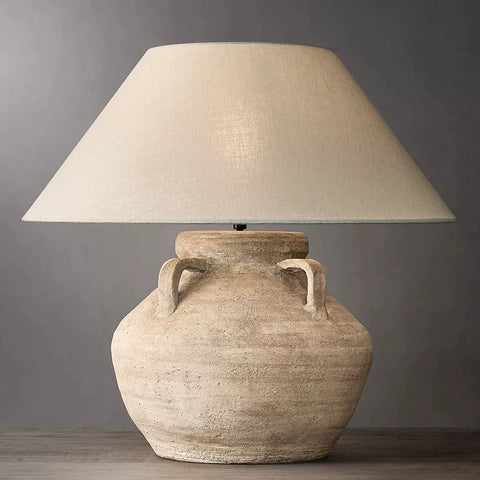 Living Room Hotel Wabi-sabi Wind Table Lamp Japanese Zen Ornament Decoration Handmade Retro Bedroom Bedside Study Clay Pot Lamp
