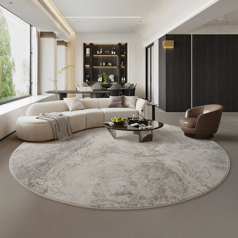 Round carpet living room modern minimalist style light luxury high-end Italian wabi sabi nordic minimalist flat sofa blanket