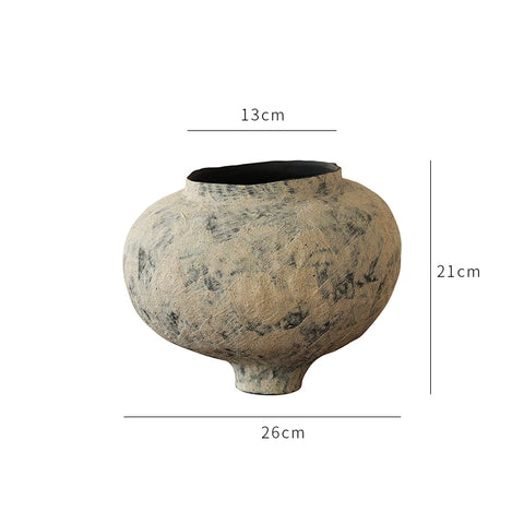 Wuji-shaped Feng Zheyuan Ceramic Art Vase Wabi-sabi Japanese Style Retro Desktop Ornaments Rough Pottery Tea Space Decoration
