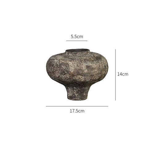 Xingshang Wujie Feng Zheyuan New Product Vase Retro Handmade Rough Ceramic Wabi-sabi Japanese Zen Tea Art Decorative Ornaments