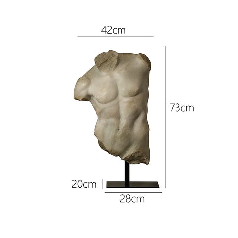 Supershaped Medieval Style Half-length Male Body Strength and Beauty Sculpture Entrance Hall Living Room Artistic Creative Resin Ornaments