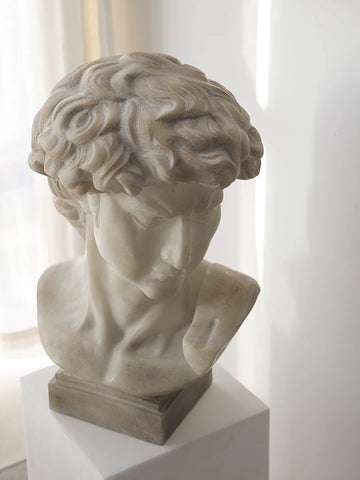 "david" Meditating Head Sculpture - A Timeless Classic, Retro European Style Decorative Ornament for Entryways, Living Rooms, and Lobbies