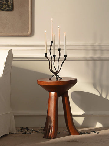 Formal French Medieval Style Chandelier Multi-head Candlestick Black Retro Cast Iron Art Candlelight Atmosphere Ornament