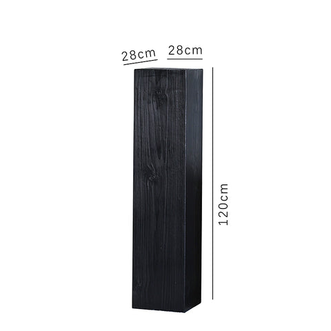 Solid Wood Sculpture Ornament Floor-to-ceiling Carbonized Wood Pillar, Wabi-sabi Wind Entrance Staircase Corner Pier
