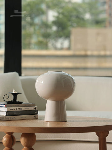 Shaped Cream Wind Ceramic Vase Foreign Internet Celebrity Decoration Ornament Designer Living Room Home Coffee Table Water Culture Device