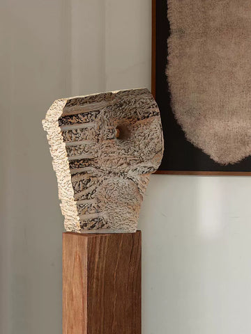 Medieval Sculpture Installation Norma Flanagan Replica of Original Power Solid Wood Door Base Ornament