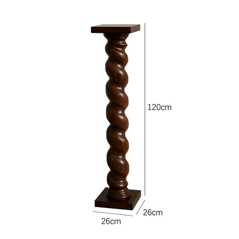 Shape French Medieval Base Spiral Sculpture Table Pillar Floor Wabi Sabi Art Ornament Retro Column Decoration
