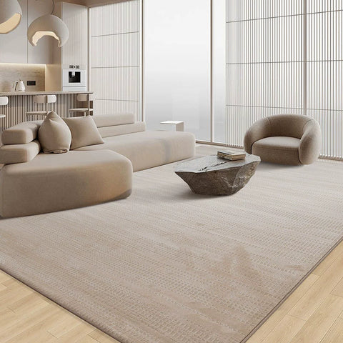 Super Soft Cream Wind Carpet Living Room Coffee Table Blanket Household Nordic High-end Light Luxury Minimalist Solid Color Striped Bedroom End