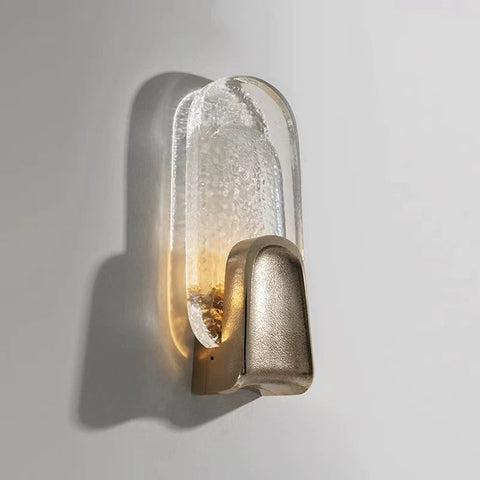 Italian Light Luxury All-copper Glass Wall Lamp Villa Duplex Building Living Room Bar Cafe Decorative Lamp