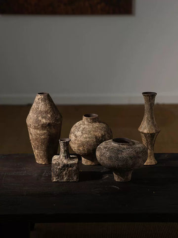 Xingshang Wujie Feng Zheyuan New Product Vase Retro Handmade Rough Ceramic Wabi-sabi Japanese Zen Tea Art Decorative Ornaments