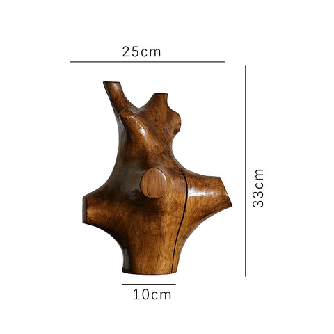 Solid Wood Sculpture Ornament Floor-to-ceiling Carbonized Wood Pillar, Wabi-sabi Wind Entrance Staircase Corner Pier