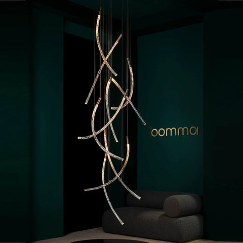 Duplex Building Stairwell Chandelier Villa Lobby Lamp Hotel Banquet Hall Modern Engineering Custom Crystal Lamp