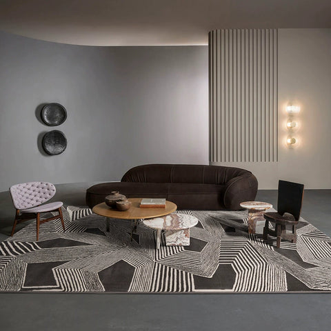 Carpet Living Room Minimalist Light Luxury Villa Home High-end Bedroom Bedside Blanket Dark Black Dirt-resistant Easy To Take Care of Thicker