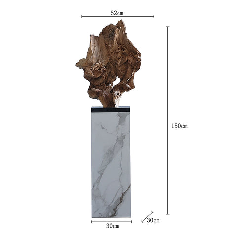 Wabi-sabi Wind Dead Wood Sculpture Modeling New Chinese Desktop Ornament Entrance Tea Room Weathered Wood Root Carving Floor Ornament