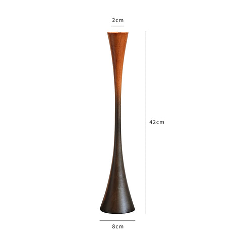 Retro Candle Holder in Shape, Medieval Small Waist Creative Home Desktop Ornament, Model Room Soft Solid Wood High Candle Holder