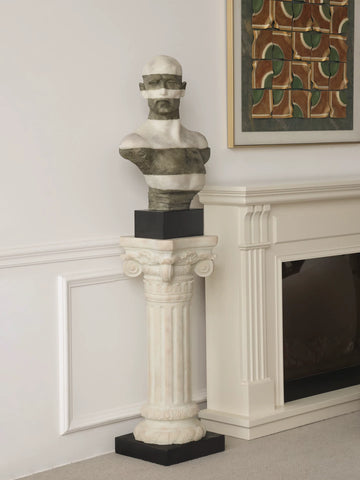 Formal French Medieval Style Floor-standing Bust Sculpture Designer Style Classy Pillar Entrance Living Room Ornament