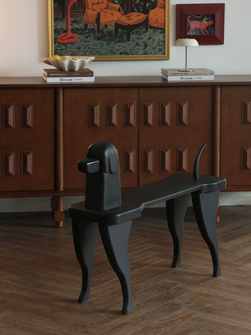 Supershaped Stephen Dog Shoe Changing Stool Retro Entrance Stool Ornament Bench Bed End Stool Medieval Style Solid Wood Bench