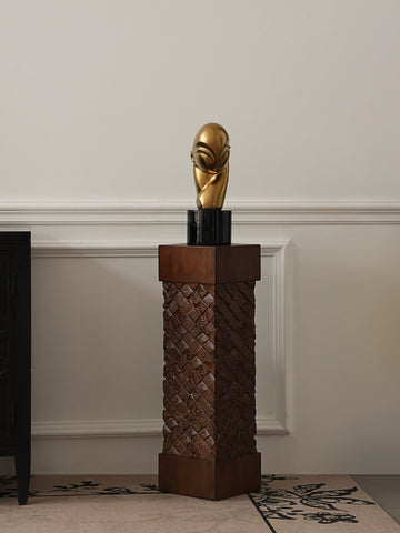 "The Thoughts of Boccani" Brancusi Replica Sculpture, Minimalist Art Imitation Stone Texture Decorative Ornament