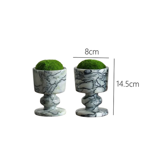 High-end Antique-style Marble Moss Scented Candle Holder - Decorative Accent for Show Homes, Coffee Tables, and Living Rooms