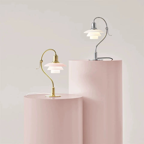 Danish Simple Modern Living Room Desk Nordic Study Bedroom Bedside Creative Retro Adjustable Glass Desk Lamp