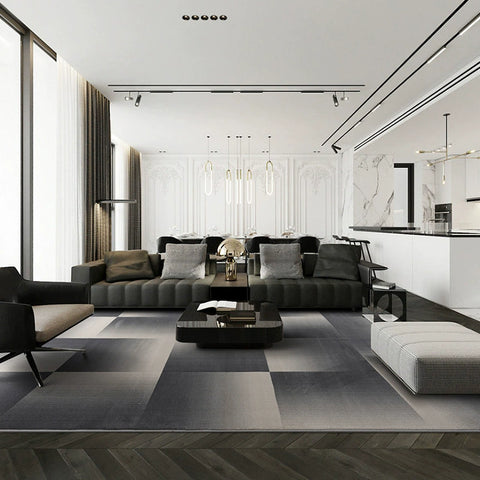 Modern Minimalist Carpet Living Room Black Bedroom Bedside Blanket Villa Mansion Advanced Light Luxury Thickened Environmentally Friendly Home