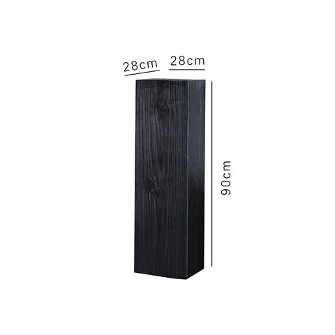 Solid Wood Sculpture Ornament Floor-to-ceiling Carbonized Wood Pillar, Wabi-sabi Wind Entrance Staircase Corner Pier